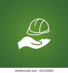  hard hat icon flat .