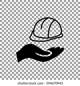  hard hat icon flat .