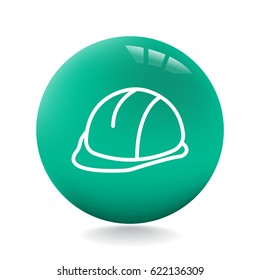  hard hat icon flat.