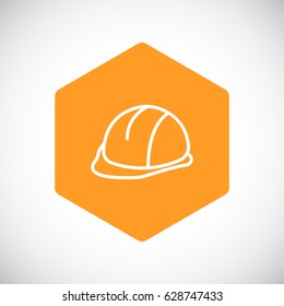  hard hat icon flat.