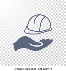  hard hat icon flat .