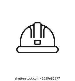 Hard hat icon Flat art in black and white isolated