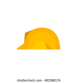 Hard hat icon in flat color style. Construction gear head protection builder worker