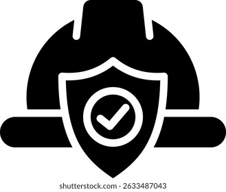Hard Hat Icon Glyph Vector Illustration