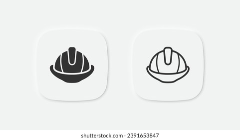 Hartes Hut-Symbol. Helmet Schild. Symbol für die Sicherheit der Arbeitnehmer. Hardhat-Symbole. Vektor-Einzelzeichen.