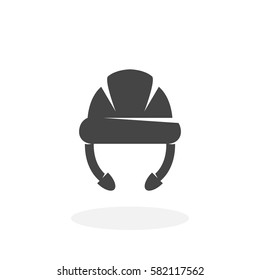 Hard hat icon isolated on white background. Hard hat vector logo. Flat design style. Helmet vector pictogram for web graphics - stock vector