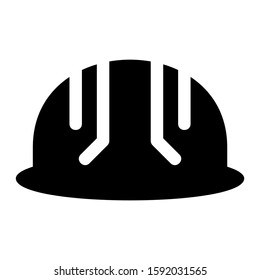 hard hat icon isolated sign symbol vector illustration - high quality black style vector icons
