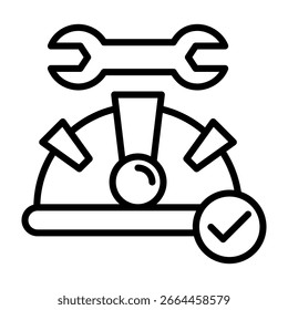 Hard Hat Icon Line Style Ilustración vectorial