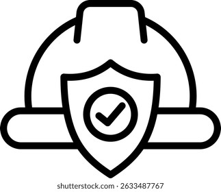 Hard Hat Icon Line Vector Illustration