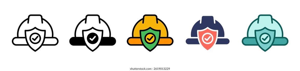 Hard Hat Icon Multiple Vector Illustration