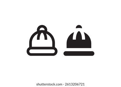 Hard hat icon in outline and solid style Vector