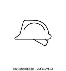 Hard hat icon Outline vector line symbol