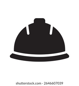 Ícone de chapéu rígido que representa a segurança do local de construção equipamento de proteção individual e proteção de cabeça para trabalhadores industriais e engenheiros vetor ícone de glifo sólido