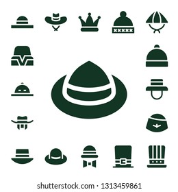 hard hat icon set. 17 filled hard hat icons.  Simple modern icons about  - Hat