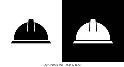 Hard hat icon in solid flat trendy design style.