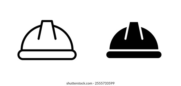 Hard hat icon symbol collection on white background.