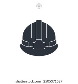 Ilustración vectorial del símbolo del icono del sombrero duro aislado en el fondo blanco