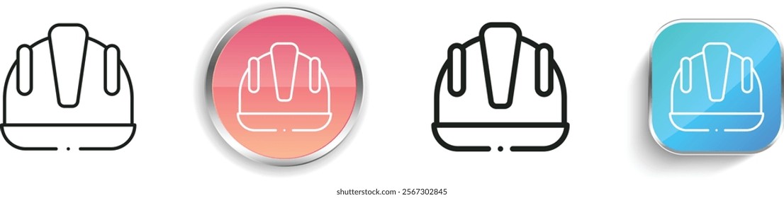 hard hat icon. Thin Linear, Regular and Button Style Design Isolated On White Background