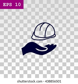 hard hat icon vector, 
