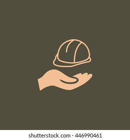  hard hat icon vector.