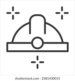 Hard Hat Icon Vector Illustration Outline