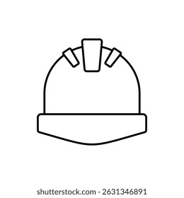 hard hat icon, vector line isolated on white background. trendy and modern design