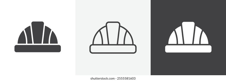 Hard hat icon vector set for ui designs