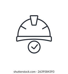 hard hat icon. vector.Editable stroke.linear style sign for use web design,logo.Symbol illustration.