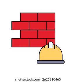 hard hat icon with white background vector stock illustration