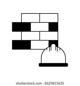 hard hat icon with white background vector stock illustration