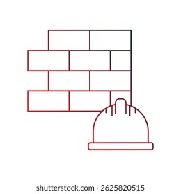 hard hat icon with white background vector stock illustration