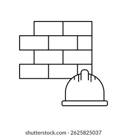 hard hat icon with white background vector stock illustration