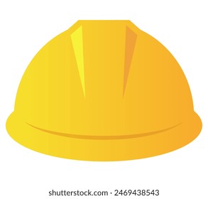 Hard hat icon, yellow builder helmet vector cartoon isolated on white background. Flat illustration of worker protective hardhat.