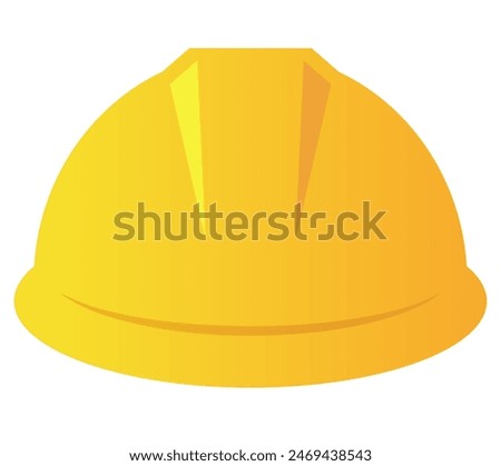 Hard hat icon, yellow builder helmet vector cartoon isolated on white background. Flat illustration of worker protective hardhat.