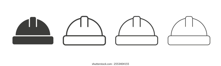 Hard hat icons collection. vector set in black color