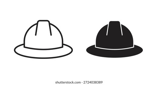 Hard hat icons, Line vector. solid symbol set