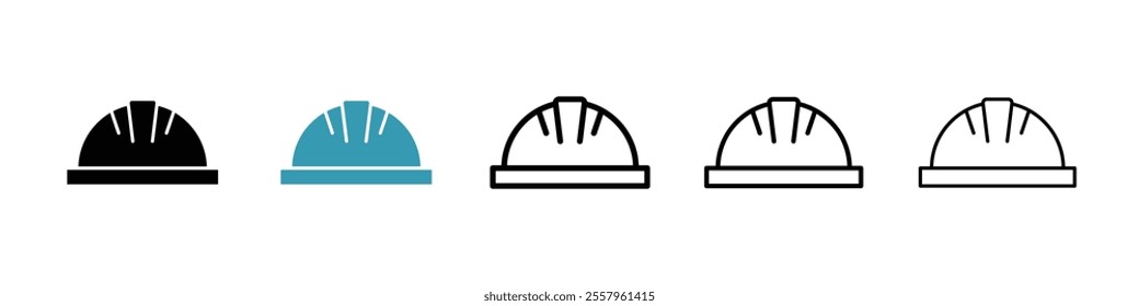 Hard hat icons pack in black and blue.