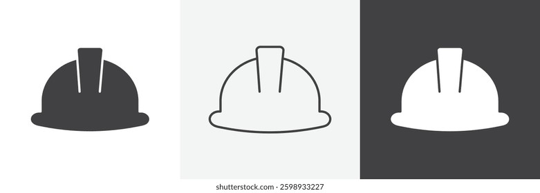 Hard hat icons in Thin line black color. flat simple vector symbols illustration.