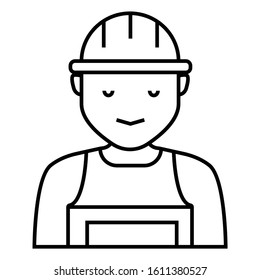 Hard Hat Industry Worker Avatar, Factor Plant engineer character Vector Icon design