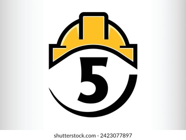 Diseño de la letra del logotipo de la carta rígida de sombrero 5 para la marca.