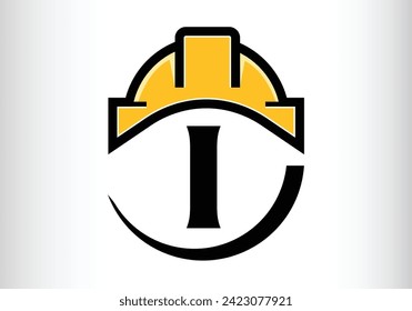 Hard hat Letter I Logo Design Vector letter template design for brand.