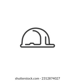 Hard hat line icon. linear style sign for mobile concept and web design. Safety helmet outline vector icon. Symbol, logo illustration. Vector graphics