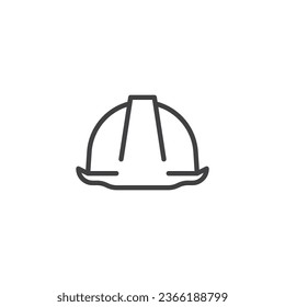Icono de línea de sombrero duro. signo de estilo lineal para concepto móvil y diseño web. Icono de vector de contorno de casco de seguridad. Símbolo, ilustración del logotipo. Gráficos vectoriales