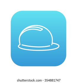 Hard-Hut-Symbol für Web-, Mobil- und Infografiken. Vektorweißes Symbol auf dem blauen Farbverlauf-Quadrat mit abgerundeten Ecken einzeln auf weißem Hintergrund.