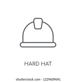 Hard hat linear icon. Modern outline Hard hat logo concept on white background from Productivity collection. Suitable for use on web apps, mobile apps and print media.