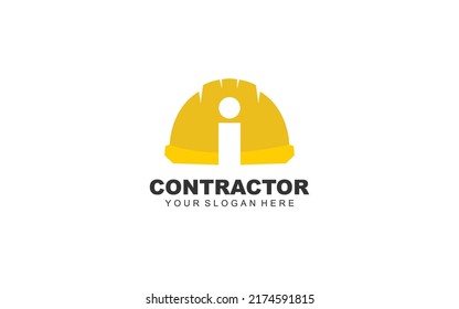 I Hard Hat Logo Design Inspiration. Vector Letter Template Design For Brand