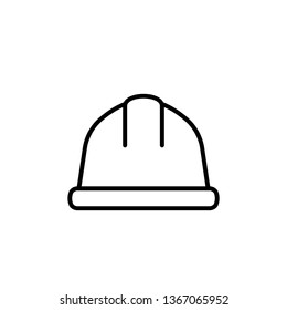 Hard hat outline icon. Clipart image isolated on white background