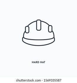 hard hat outline icon. Simple linear element illustration. Isolated line hard hat icon on white background. Thin stroke sign can be used for web, mobile and UI.