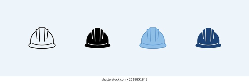 Hard Hat Outline icon vector illustration 

