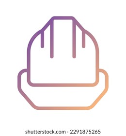 Hard hat pixel perfect gradient linear vector icon. Personal protective equipment. Safety helmet. Miner uniform. Thin line color symbol. Modern style pictogram. Vector isolated outline drawing